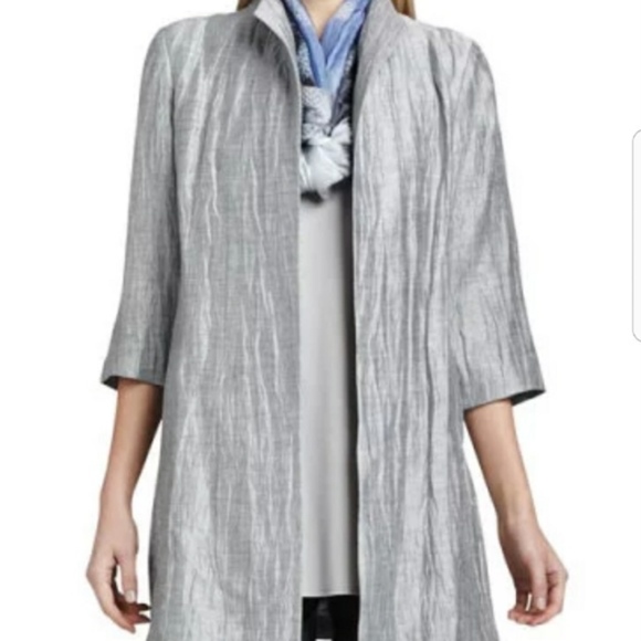 EILEEN FISHER CRINKLE LINEN  JACKET SIZE XS - Picture 1 of 7